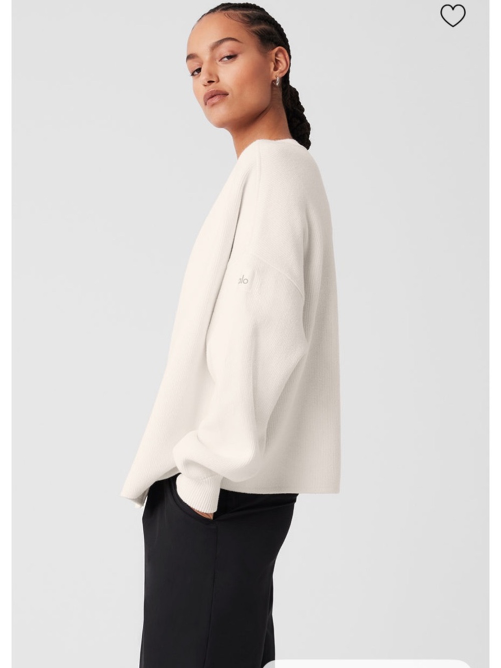 ALO Yoga Cream V-Neck Button Front Cardigan